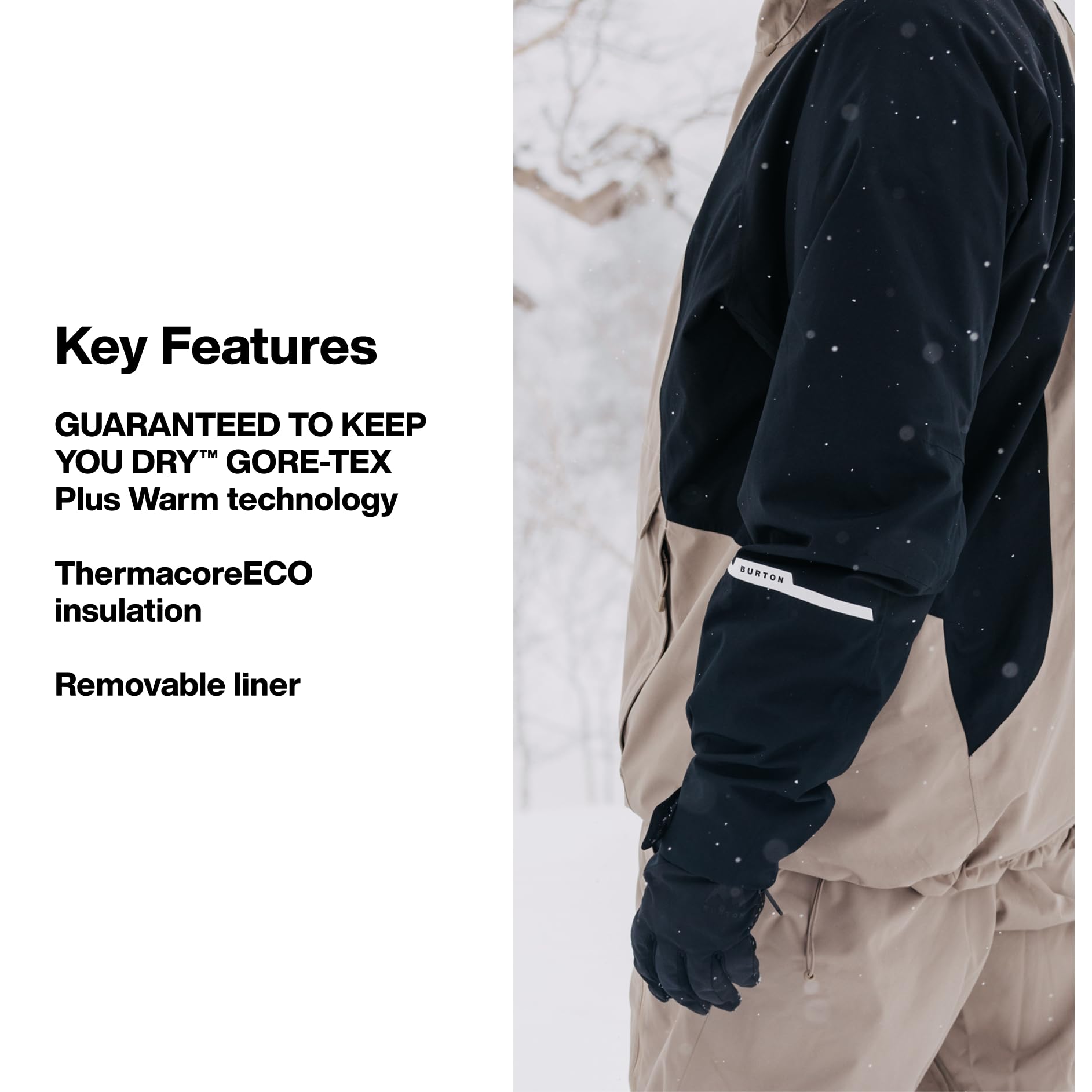 Burton Men’s Gore-TEX Insulated Gloves – Waterproof Winter Snowboard Gloves – Jake Blue, Large - Image 3